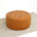 SENA TAN GENUINE LEATHER OTTOMAN