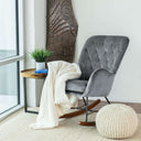 HEDY DARK-GREY VELVET ROCKING CHAIR