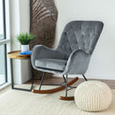 HEDY DARK-GREY VELVET ROCKING CHAIR