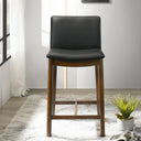SHANNON COUNTER CHAIR IN BLACK VEGAN LEATHER