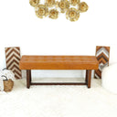 CARINA 51" TAN GENUINE LEATHER BENCH