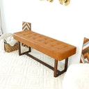 CARINA 51" TAN GENUINE LEATHER BENCH