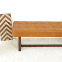 CARINA 51" TAN GENUINE LEATHER BENCH