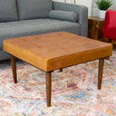 MOZA TAN GENUINE LEATHER OTTOMAN