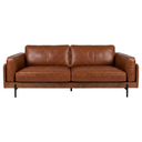 VANESSA 89" TAN GENUINE TOP-GRAIN LEATHER SOFA