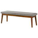 WANDA 56" ASH-GREY FABRIC BENCH