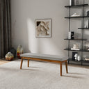 WANDA 56" ASH-GREY FABRIC BENCH