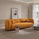 ELISSA 93" JAPANDI MUSTARD-YELLOW BOUCLE SOFA