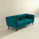 ADELE 85" TEAL VELVET SOFA