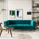 ADELE 85" TEAL VELVET SOFA