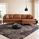 BAYLEY 107" COGNAC VEGAN-ECO LEATHER RIGHT-FACING SECTIONAL SOFA