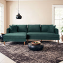 BLAKE DARK GREEN VELVET LEFT-FACING SECTIONAL SOFA