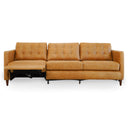 CORA 94" TAN LEATHER ELECTRIC RECLINING LEFT-FACING SOFA