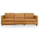 CORA 94" TAN LEATHER ELECTRIC RECLINING LEFT-FACING SOFA