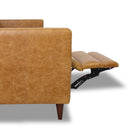 CORA 94" TAN LEATHER ELECTRIC RECLINING LEFT-FACING SOFA