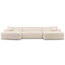 MELISSA 149" CREAM CORDUROY U-SHAPE SECTIONAL SOFA