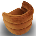 WANIA BURNT-ORANGE VELVET SWIVEL CHAIR