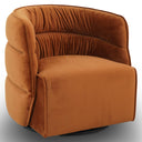 WANIA BURNT-ORANGE VELVET SWIVEL CHAIR