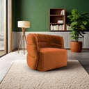 WANIA BURNT-ORANGE VELVET SWIVEL CHAIR