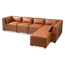 WANDA 93" COGNAC VEGAN LEATHER MODULAR SOFA