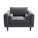 ALLEGRA GREY VELVET ACCENT CHAIR