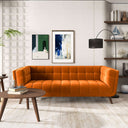 ADELE 85" BURNT-ORANGE VELVET SOFA