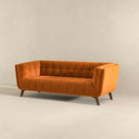 ADELE 85" BURNT-ORANGE VELVET SOFA