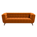 ADELE 85" BURNT-ORANGE VELVET SOFA