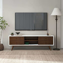 CARMEN 71" MID-CENTURY MODERN WHITE MEDIA STAND