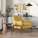 CORRIE DARK YELLOW VELVET ACCENT CHAIR