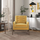 CORRIE DARK YELLOW VELVET ACCENT CHAIR