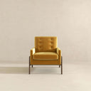CORRIE DARK YELLOW VELVET ACCENT CHAIR