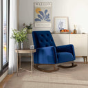 DORIA DARK-BLUE VELVET ROCKING CHAIR