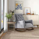 DORIA LIGHT-GREY FABRIC ROCKING CHAIR