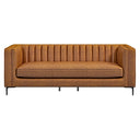 ANGELICA 84" COGNAC PU LEATHER SOFA