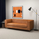 ANGELICA 84" COGNAC PU LEATHER SOFA