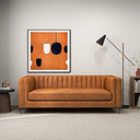 ANGELICA 84" COGNAC PU LEATHER SOFA