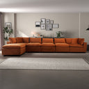 HERA 112" BURNT ORANGE VELVET MODULAR SECTIONAL SOFA