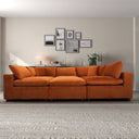 HERA 112" BURNT ORANGE VELVET MODULAR SECTIONAL SOFA