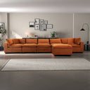 HERA 112" BURNT ORANGE VELVET MODULAR SECTIONAL SOFA