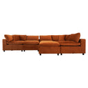 HERA 112" BURNT ORANGE VELVET MODULAR SECTIONAL SOFA