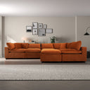 HERA 112" BURNT ORANGE VELVET MODULAR SECTIONAL SOFA