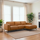 BERRY 102" COGNAC VEGAN-ECO LEATHER RIGHT-FACING SECTIONAL SOFA
