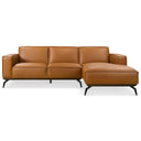 BERRY 102" COGNAC VEGAN-ECO LEATHER RIGHT-FACING SECTIONAL SOFA