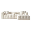 ALANA TUFTED IVORY CHENILLE MODULAR SECTIONAL SOFA