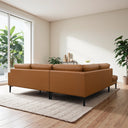 BETSY 108" COGNAC VEGAN-ECO LEATHER LEFT-FACING SECTIONAL SOFA