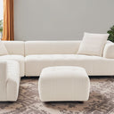 KENDALL IVORY CHIC-TUFTED BOUCLE OTTOMAN