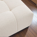 KENDALL IVORY CHIC-TUFTED BOUCLE OTTOMAN