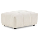 KENDALL IVORY CHIC-TUFTED BOUCLE OTTOMAN