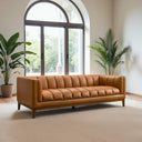 MIA 90" MCM COGNAC VEGAN-ECO LEATHER SOFA